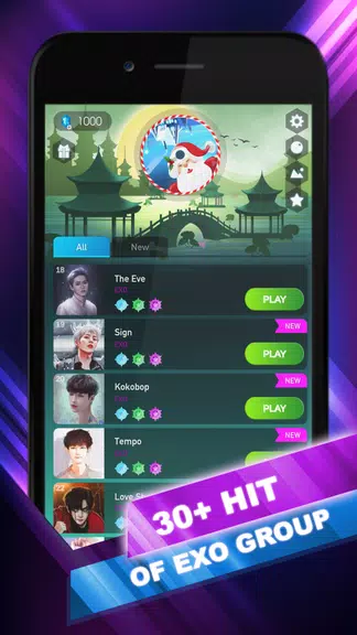 EXO Hop: Obsession KPOP Music Rush Dancing Tiles! Screenshot 1