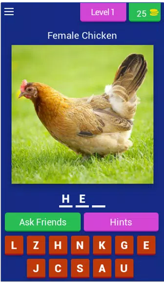 Animal Name: Male, Female, & Young (Animal Game) Screenshot 1 