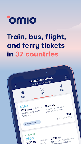 Omio: Train and bus travel app Screenshot 1