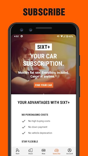 SIXT rent. share. ride. plus. Screenshot 5