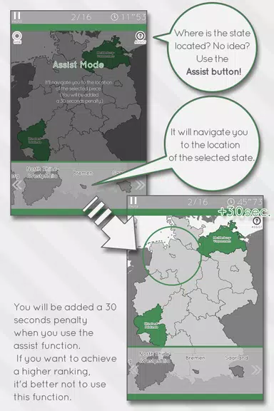 E. Learning Germany Map Puzzle Screenshot 3