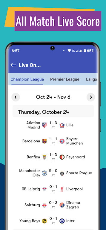 Champions League 2024/25 Live Screenshot 3