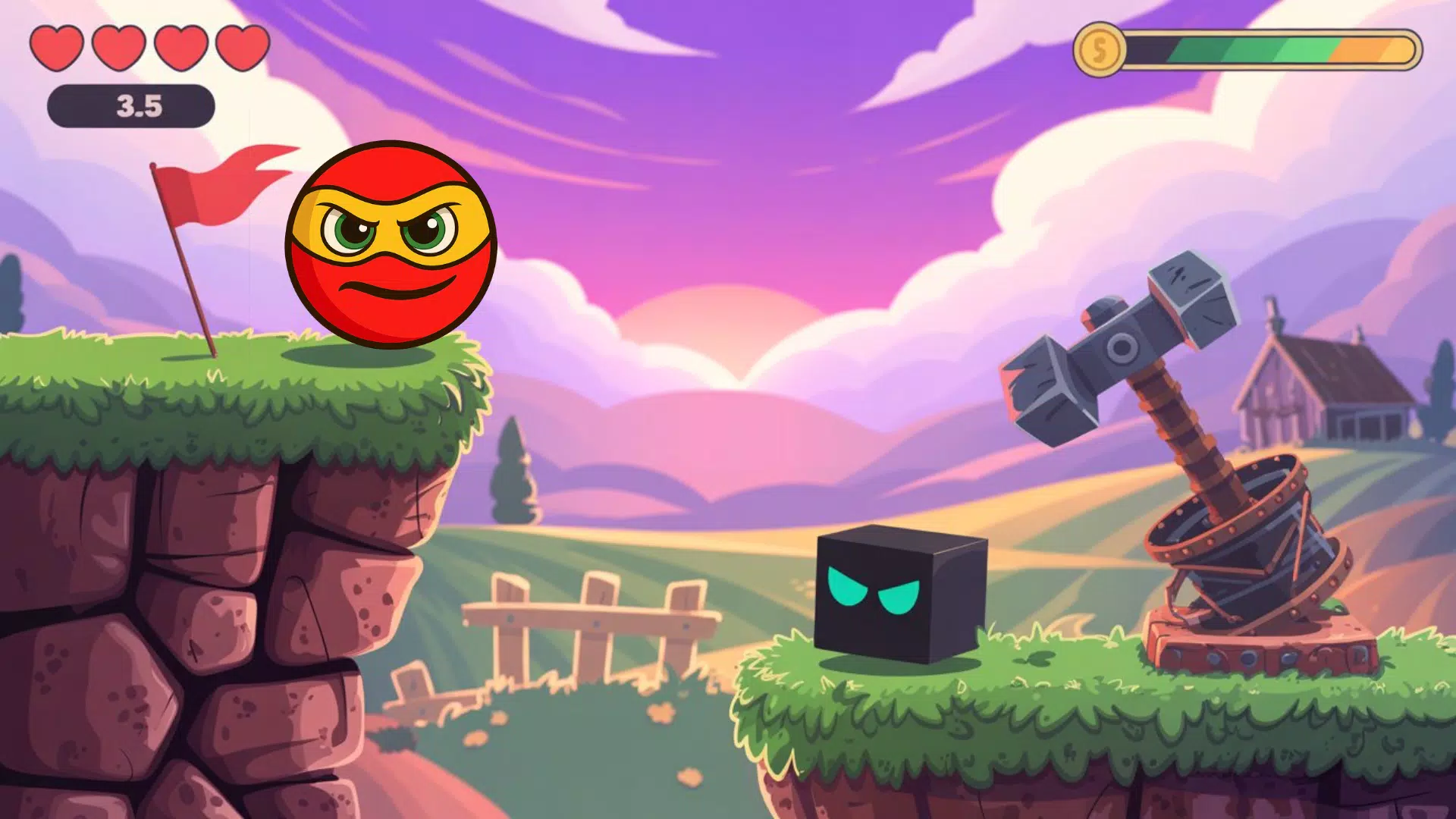 Red Hero Bounce: Level 4 Screenshot 2