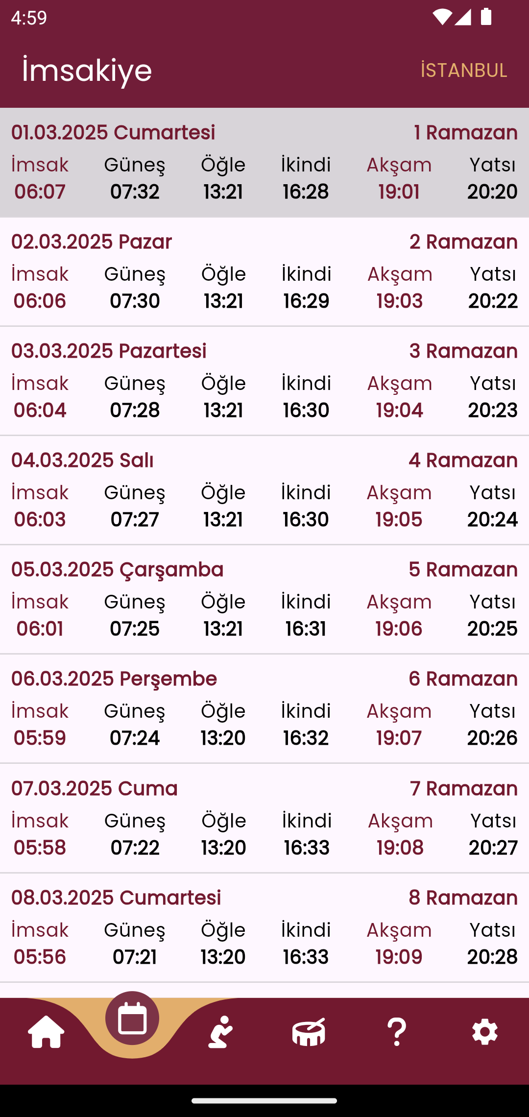 Ramazan İmsakiyesi 2025 Screenshot 2