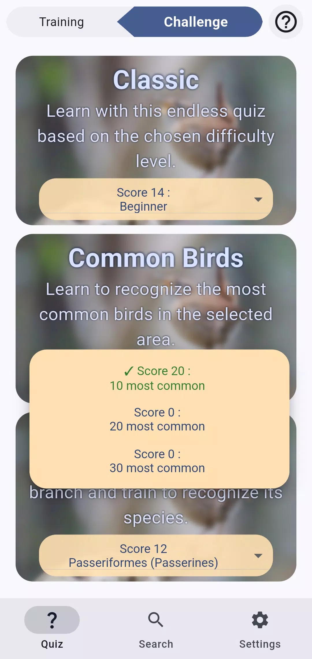 ChirpQuiz Screenshot 2