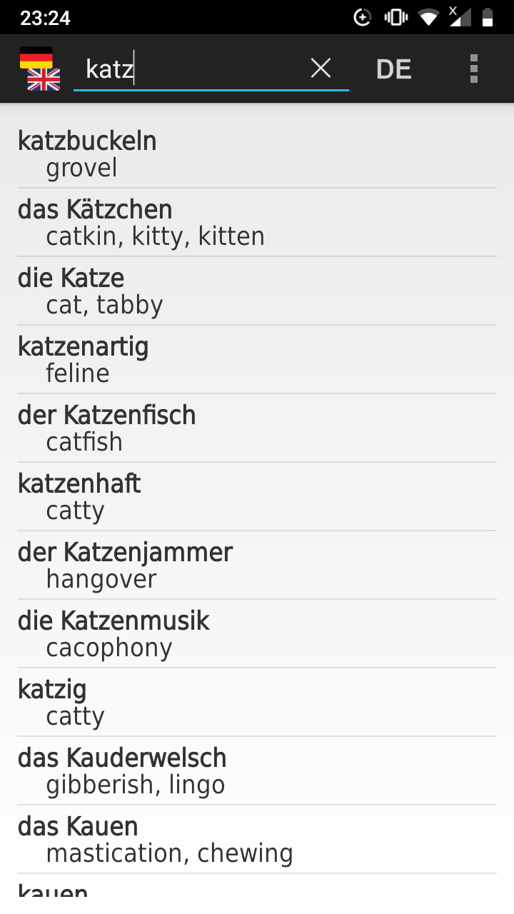 German - English offline dict. Screenshot 1