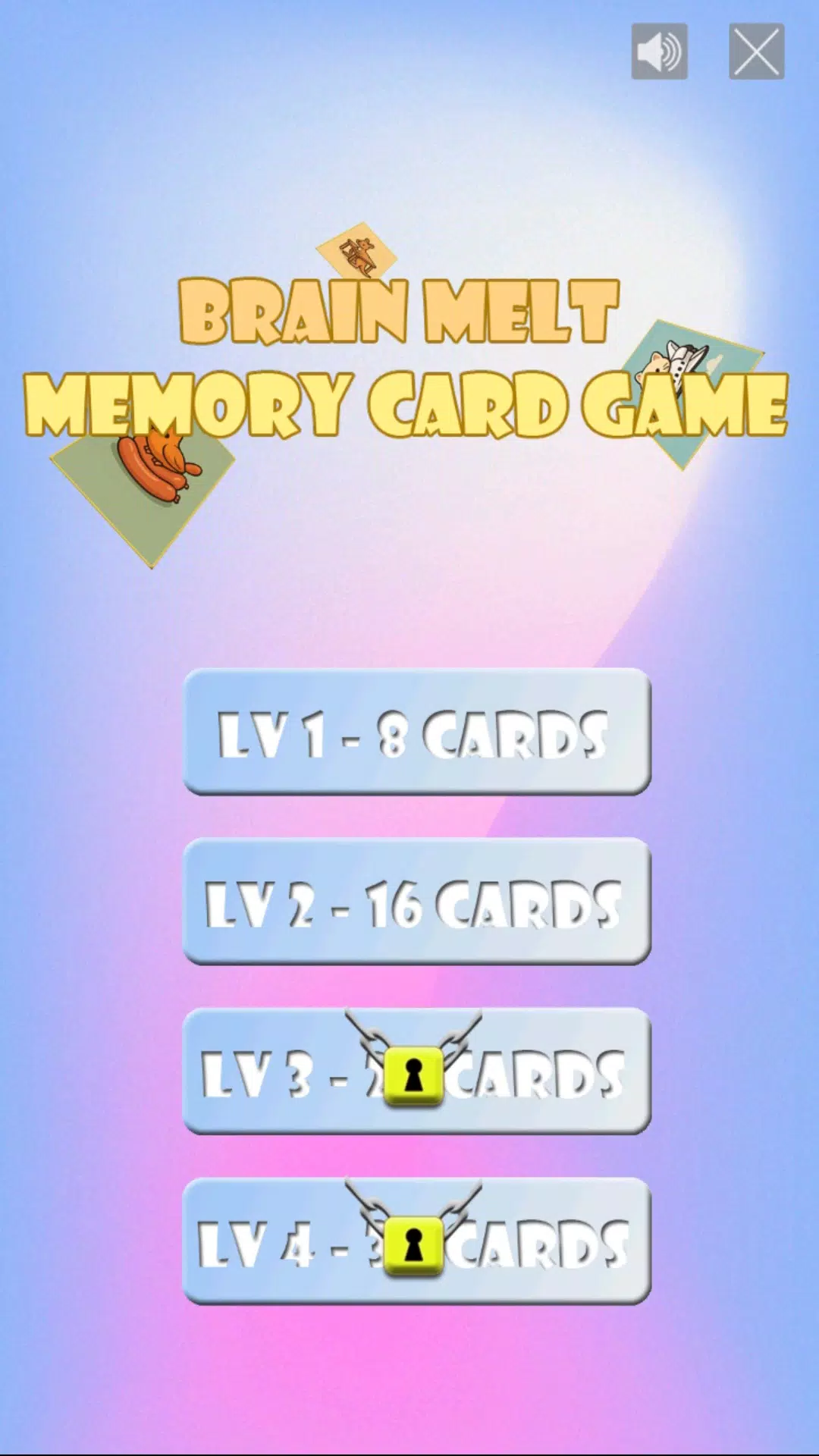 Brain Melt Memory Card Game Screenshot 2