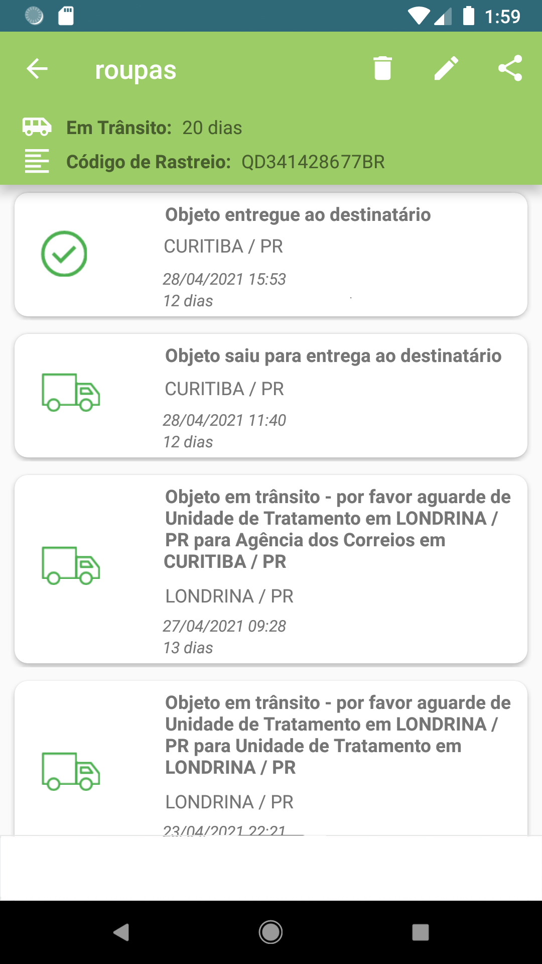 Rastreamento - Encomendas Screenshot 3 