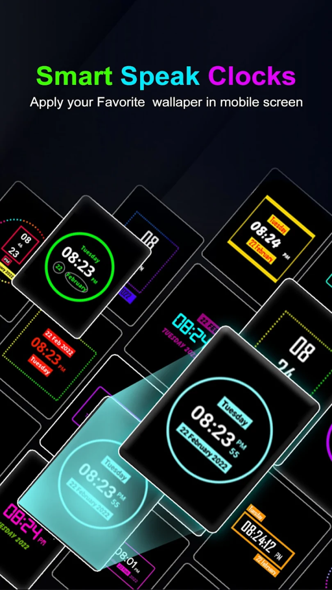 Speak Clock Smart Watch AOD Screenshot 8 