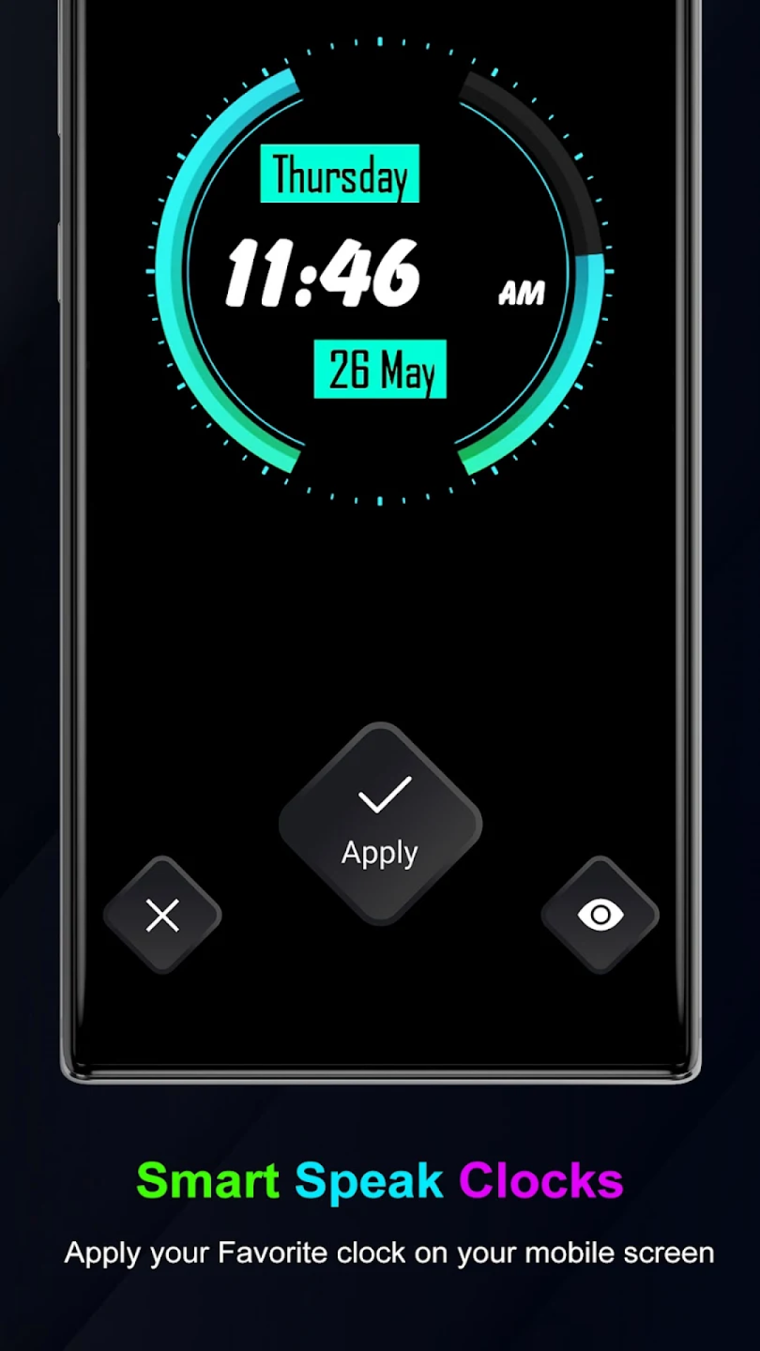 Speak Clock Smart Watch AOD Screenshot 11 