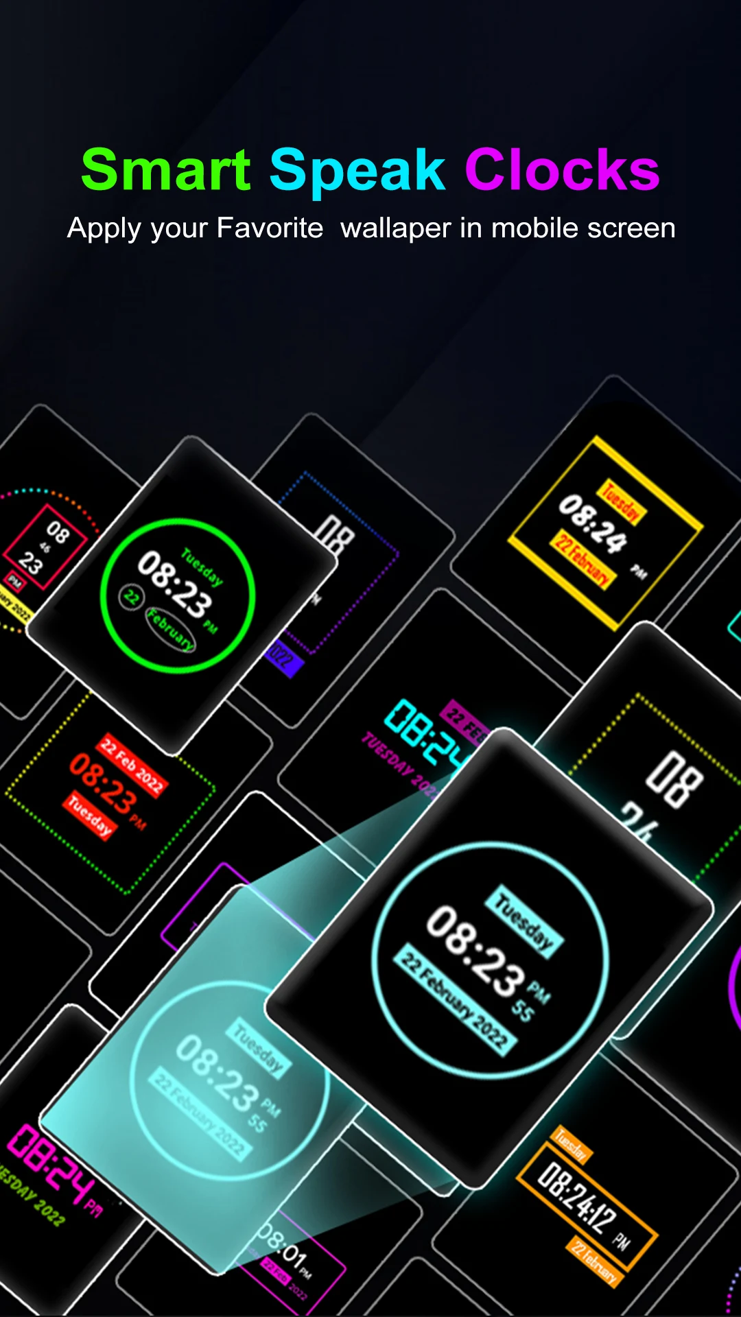 Speak Clock Smart Watch AOD Screenshot 2 