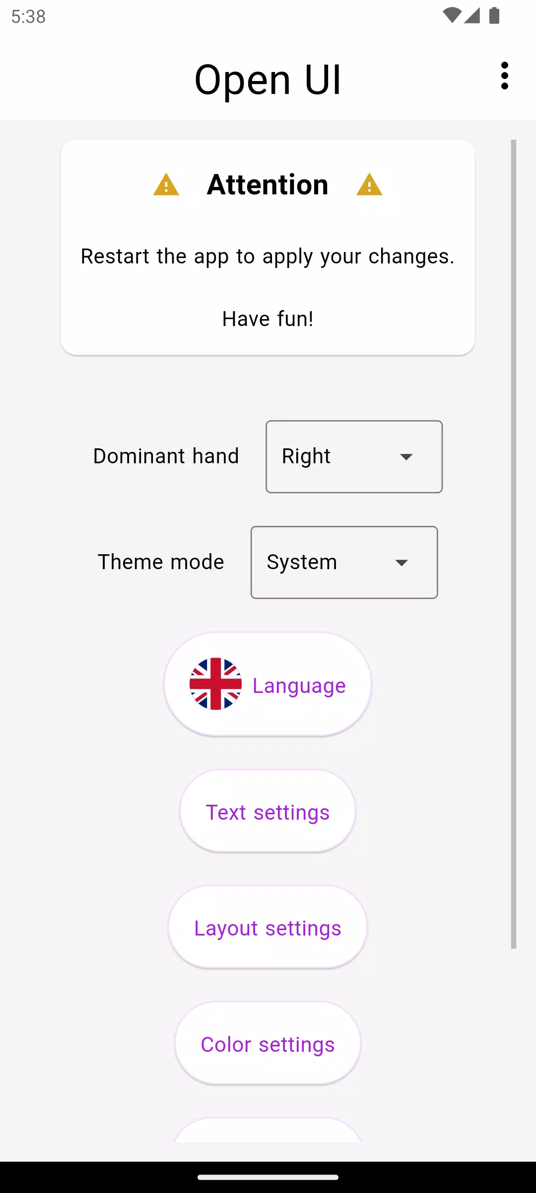 Open UI Screenshot 1