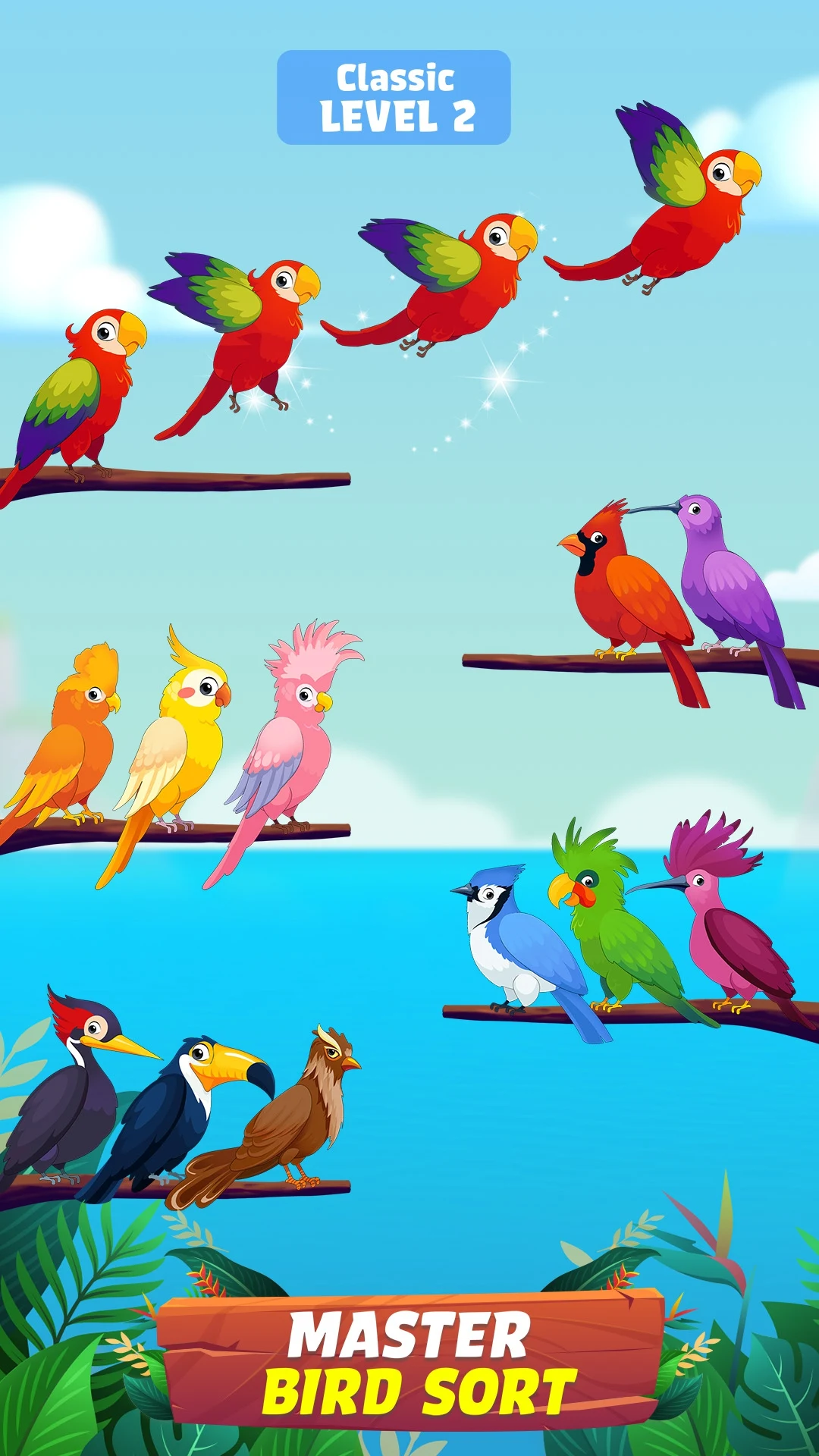 Bird Sort - Color Birds Game Screenshot 2