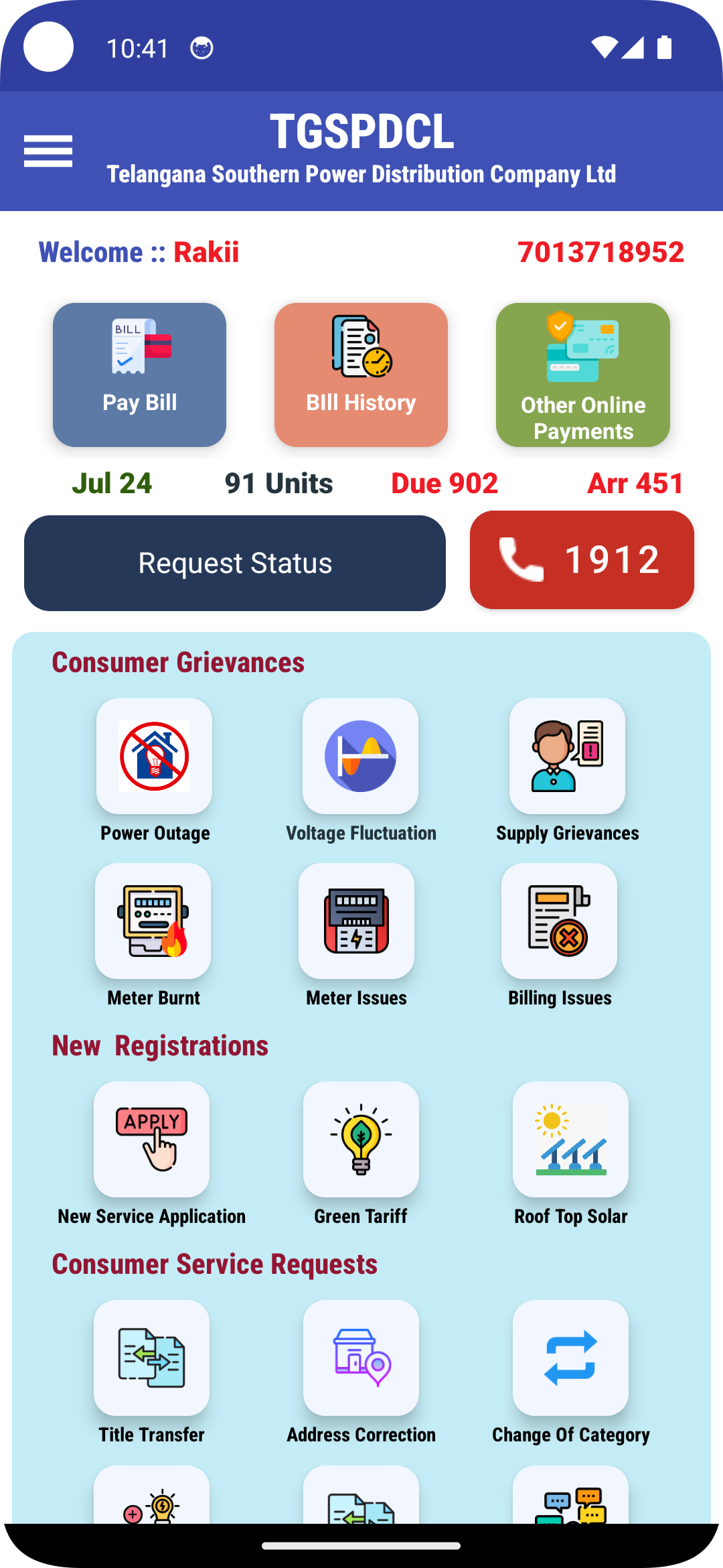 TGSPDCL Citizen App Screenshot 1 