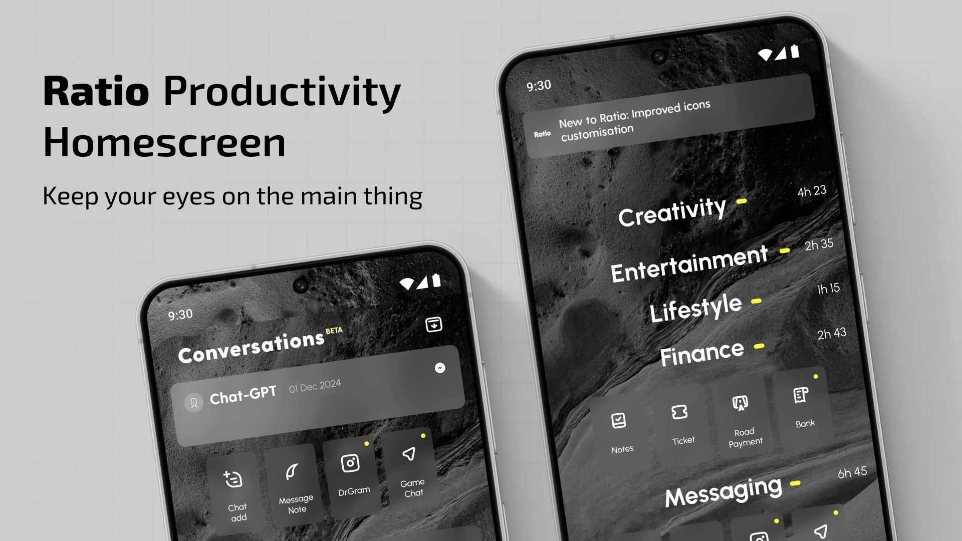 Ratio: Productivity Homescreen Screenshot 1 