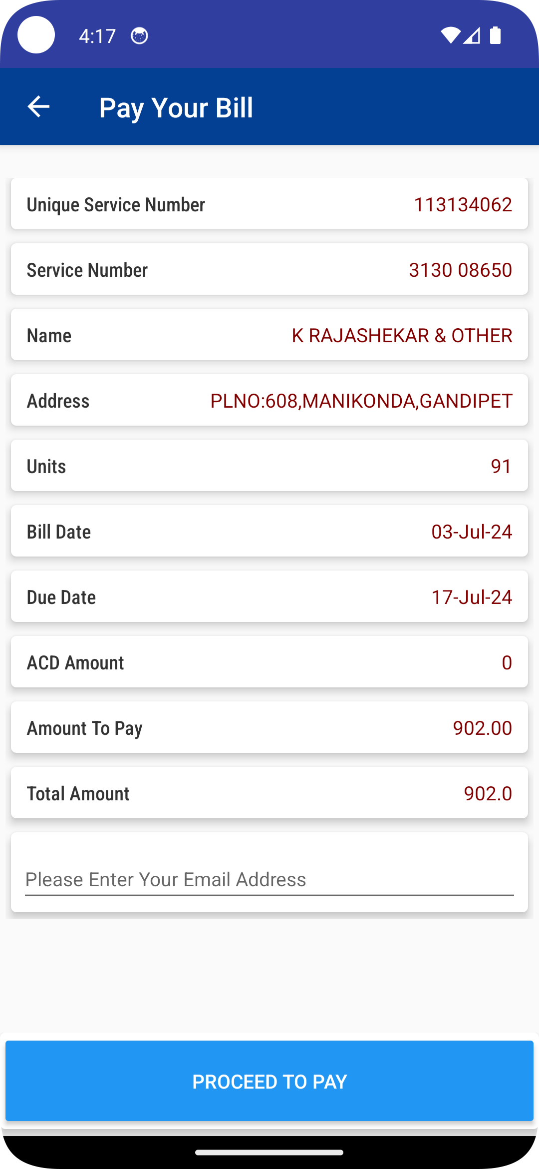 TGSPDCL Citizen App Screenshot 4 