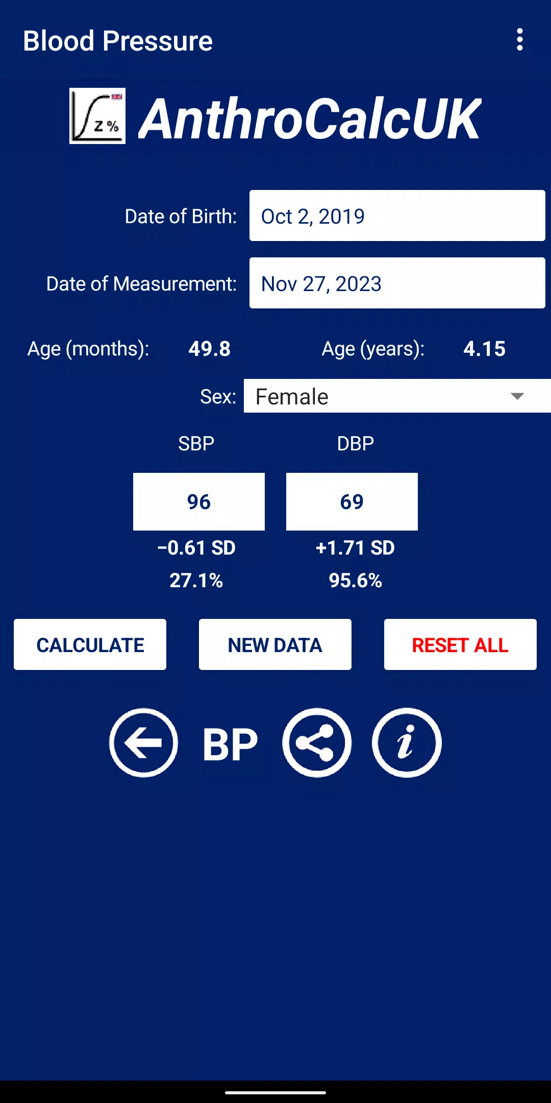 AnthroCalcUK Screenshot 4