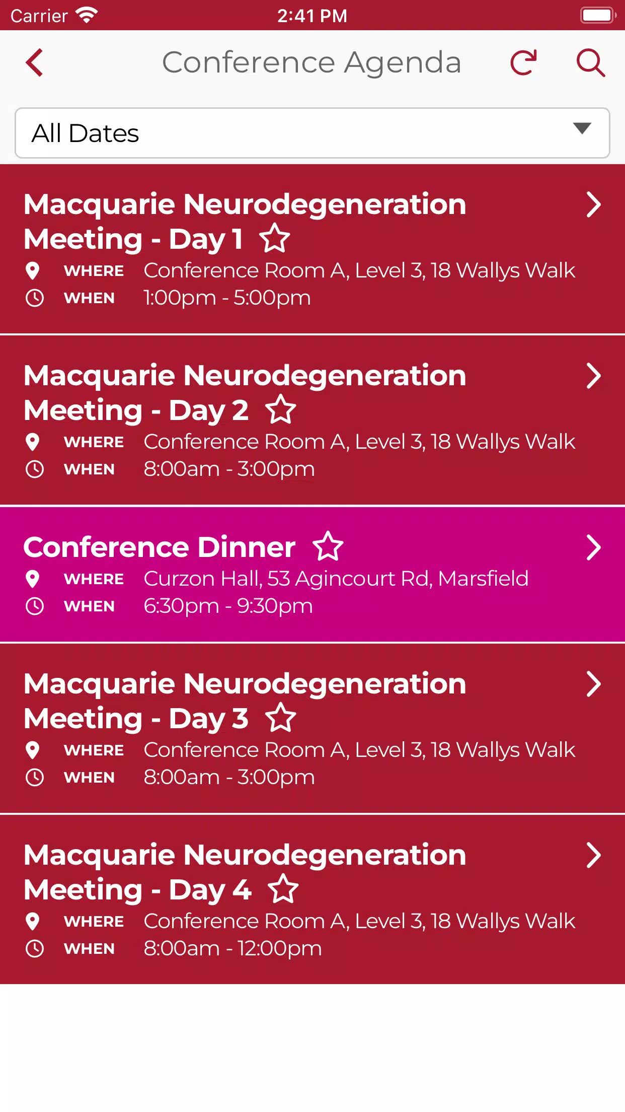 Macquarie University Events Screenshot 3 