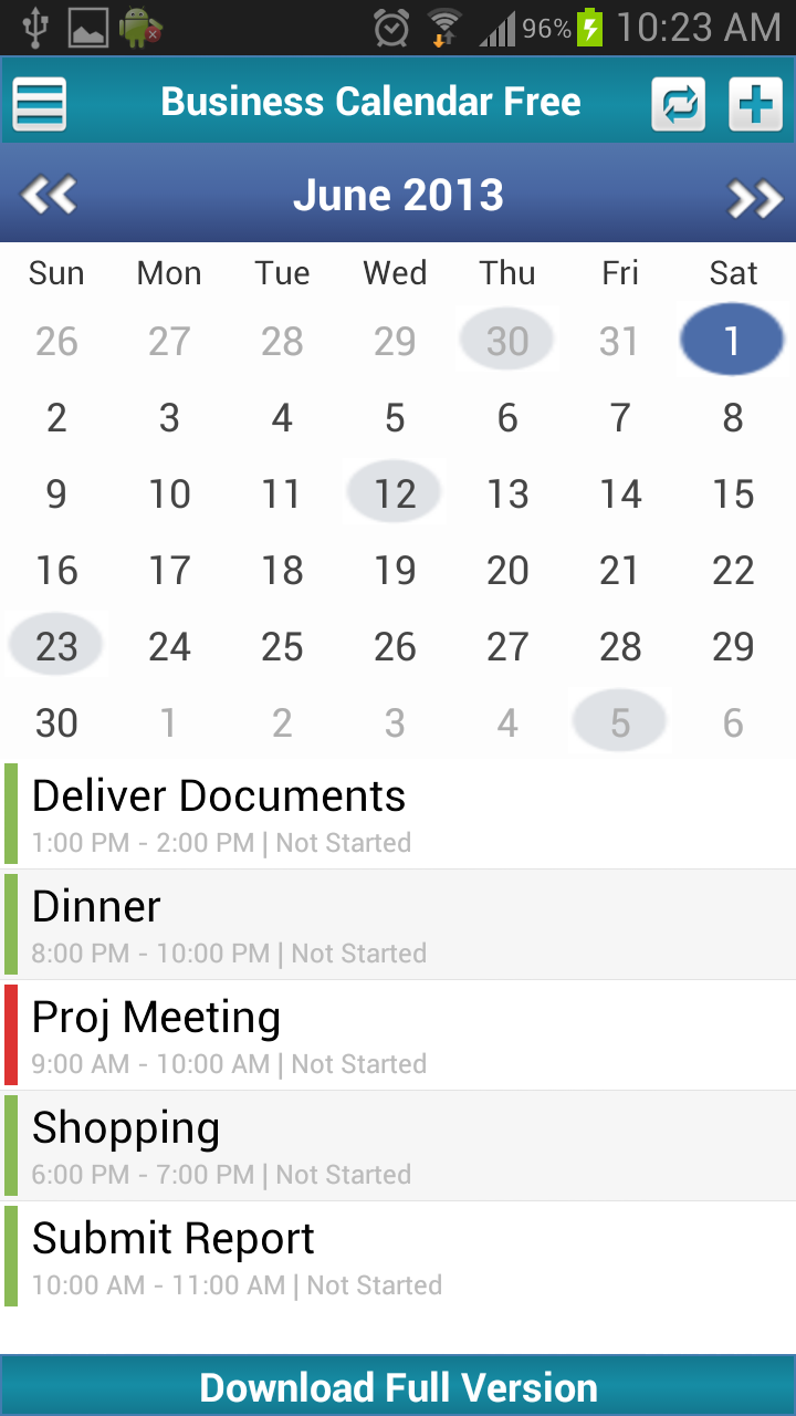 Business Calendar Screenshot 7