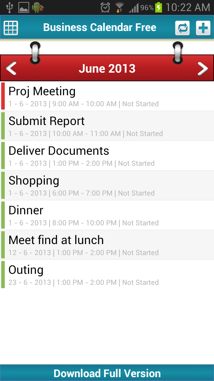 Business Calendar Screenshot 4