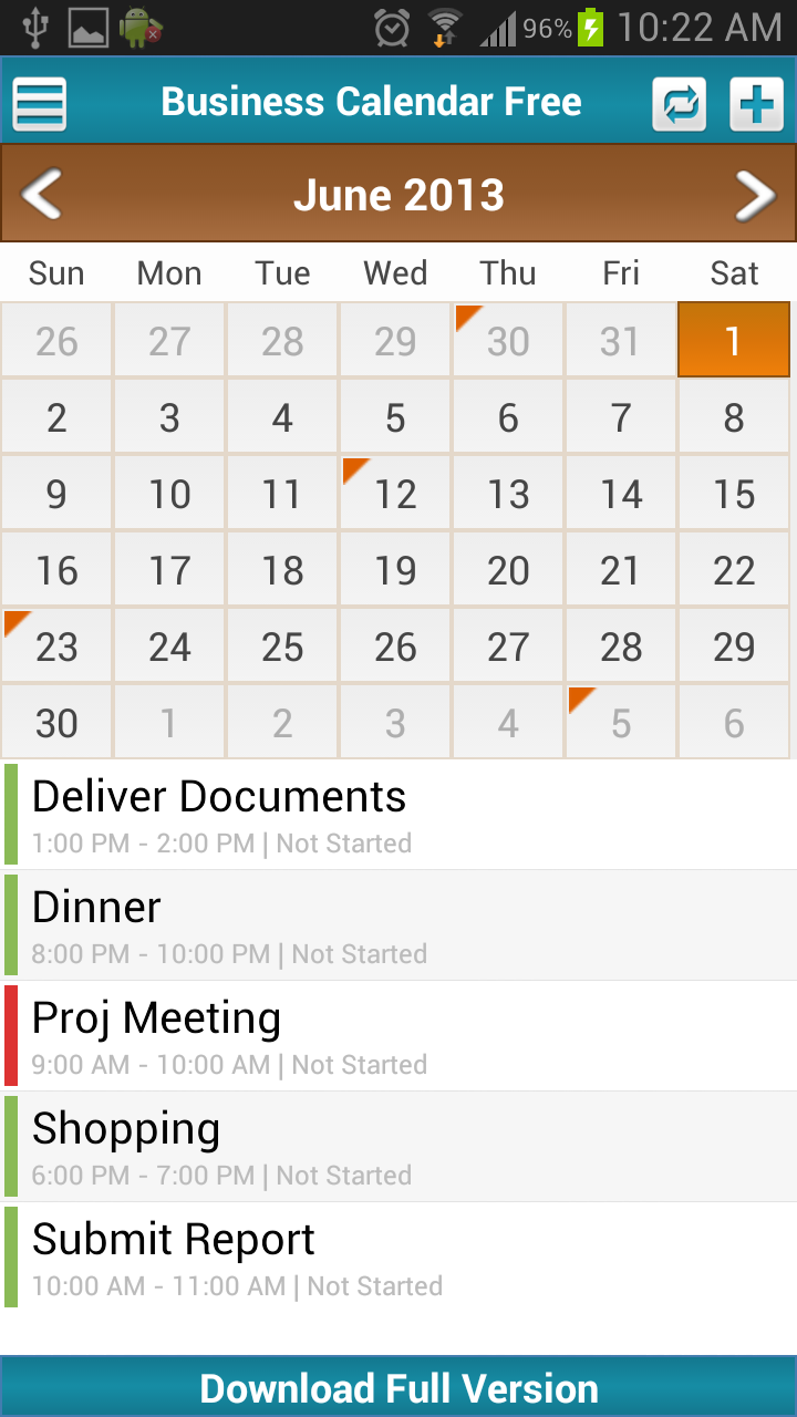 Business Calendar Screenshot 5