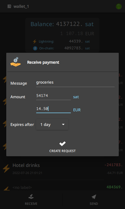 Electrum Bitcoin Wallet Screenshot 3