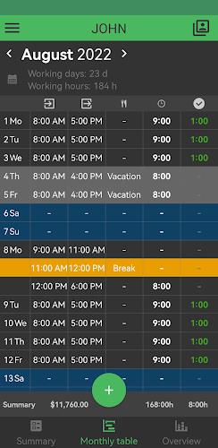 Working Timer - Timesheet Screenshot 8 