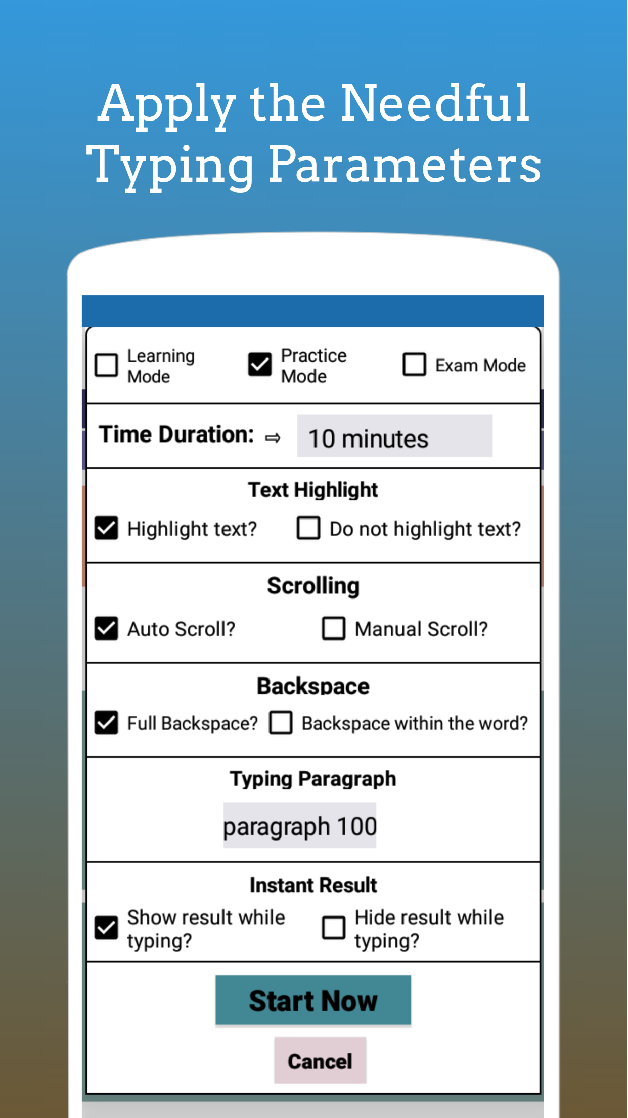 Typing Test App for Exams Screenshot 6 