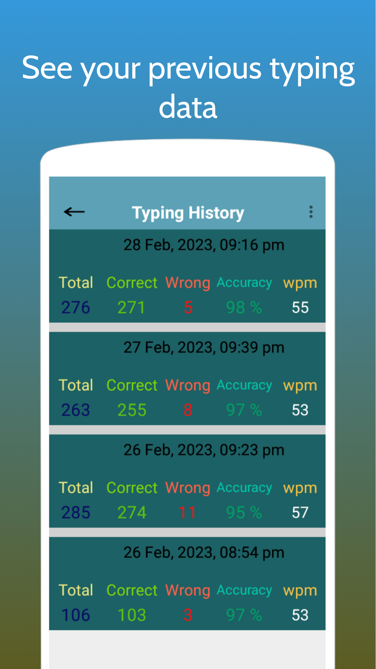 Typing Test App for Exams Screenshot 7 