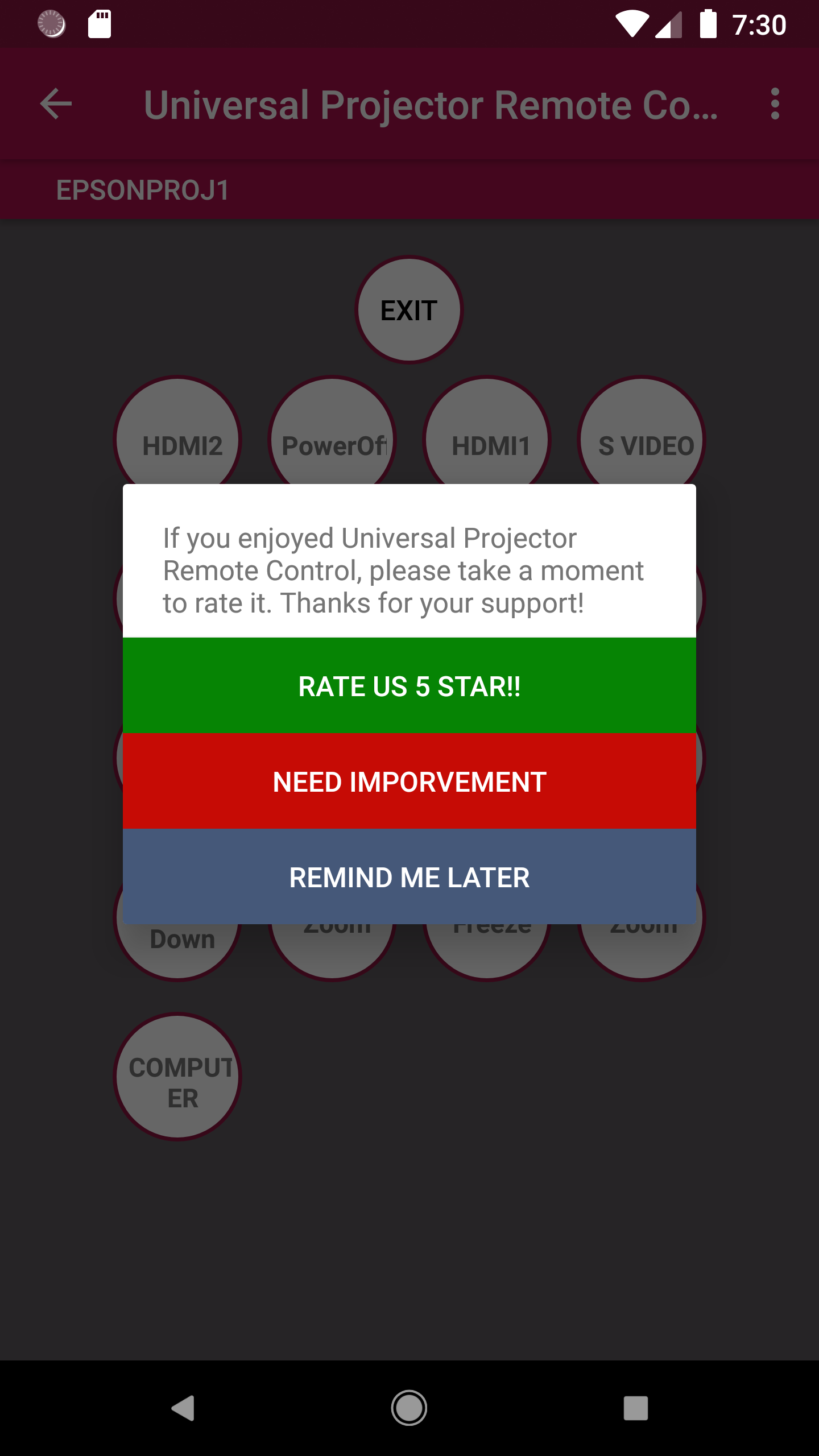 Universal Projector Remote Screenshot 7
