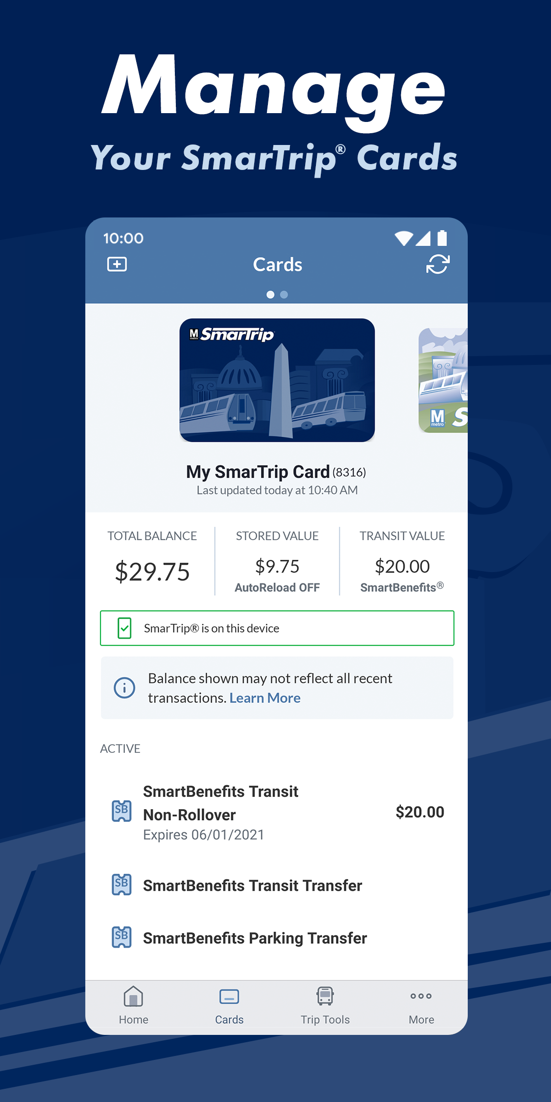 SmarTrip Screenshot 3