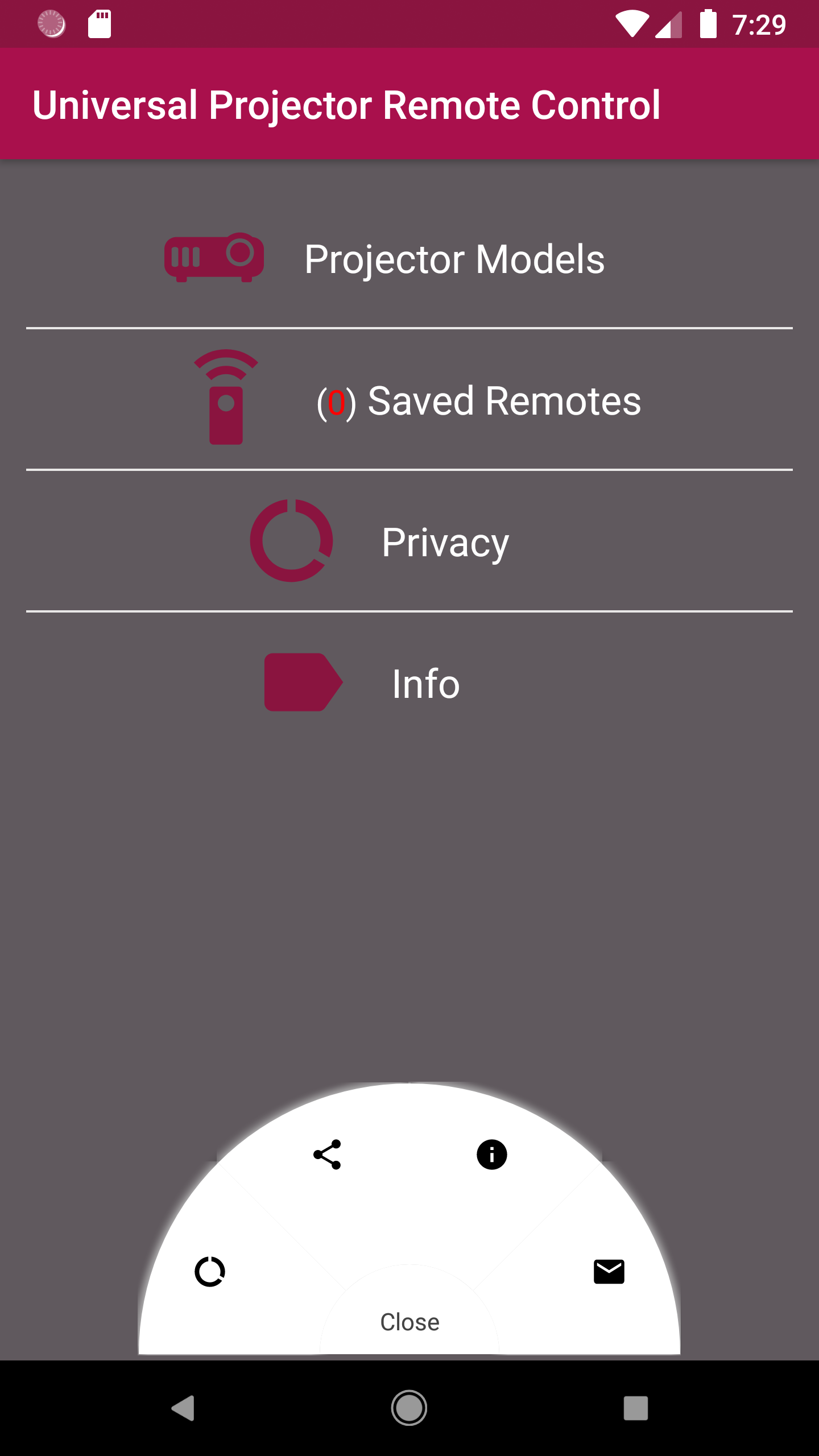 Universal Projector Remote Screenshot 1