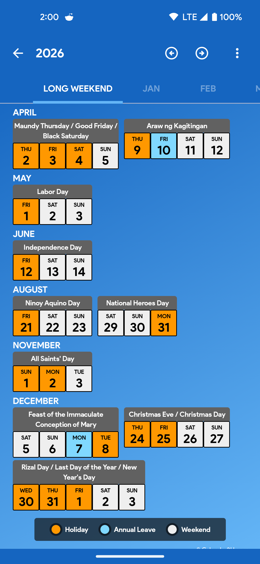 Philippines Calendar Screenshot 4