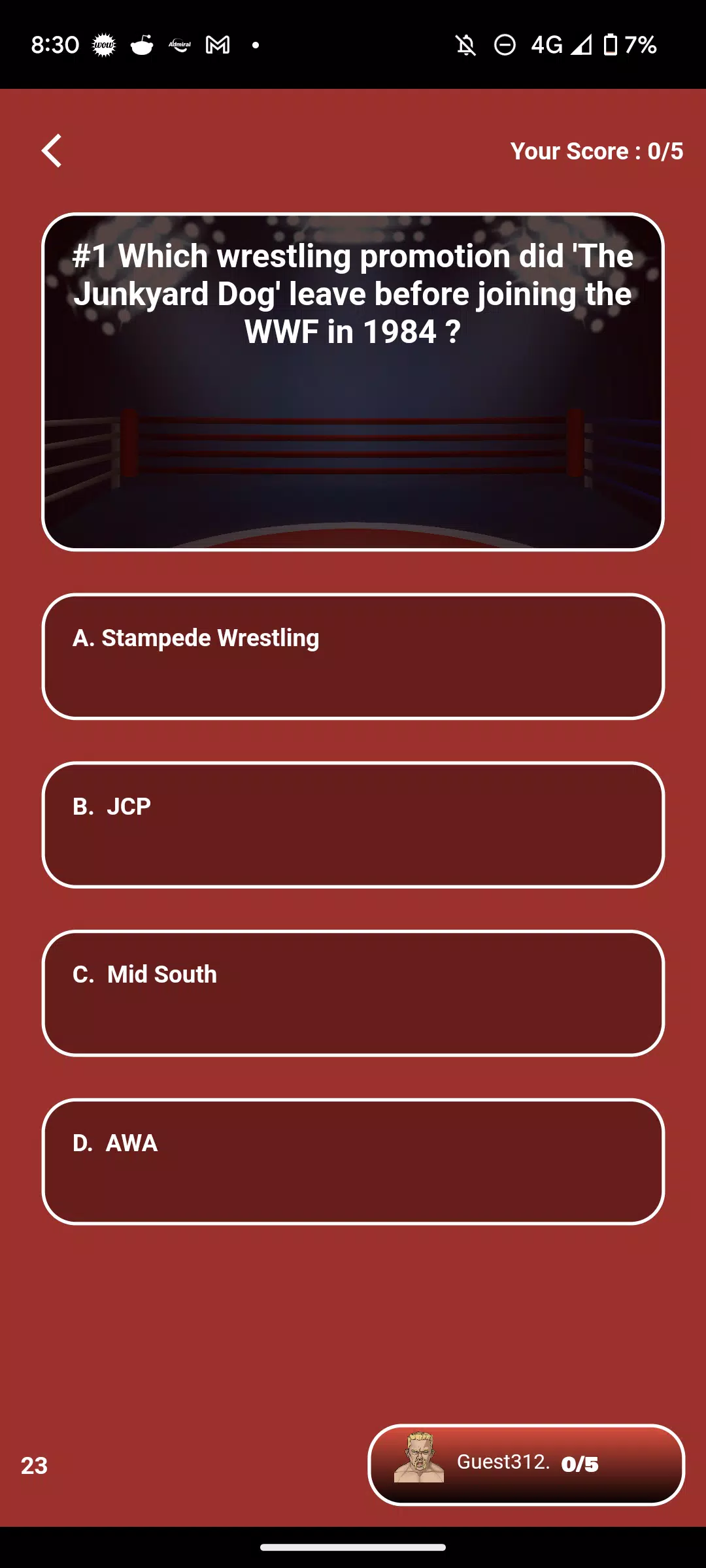 World Wrestling Trivia Screenshot 8 