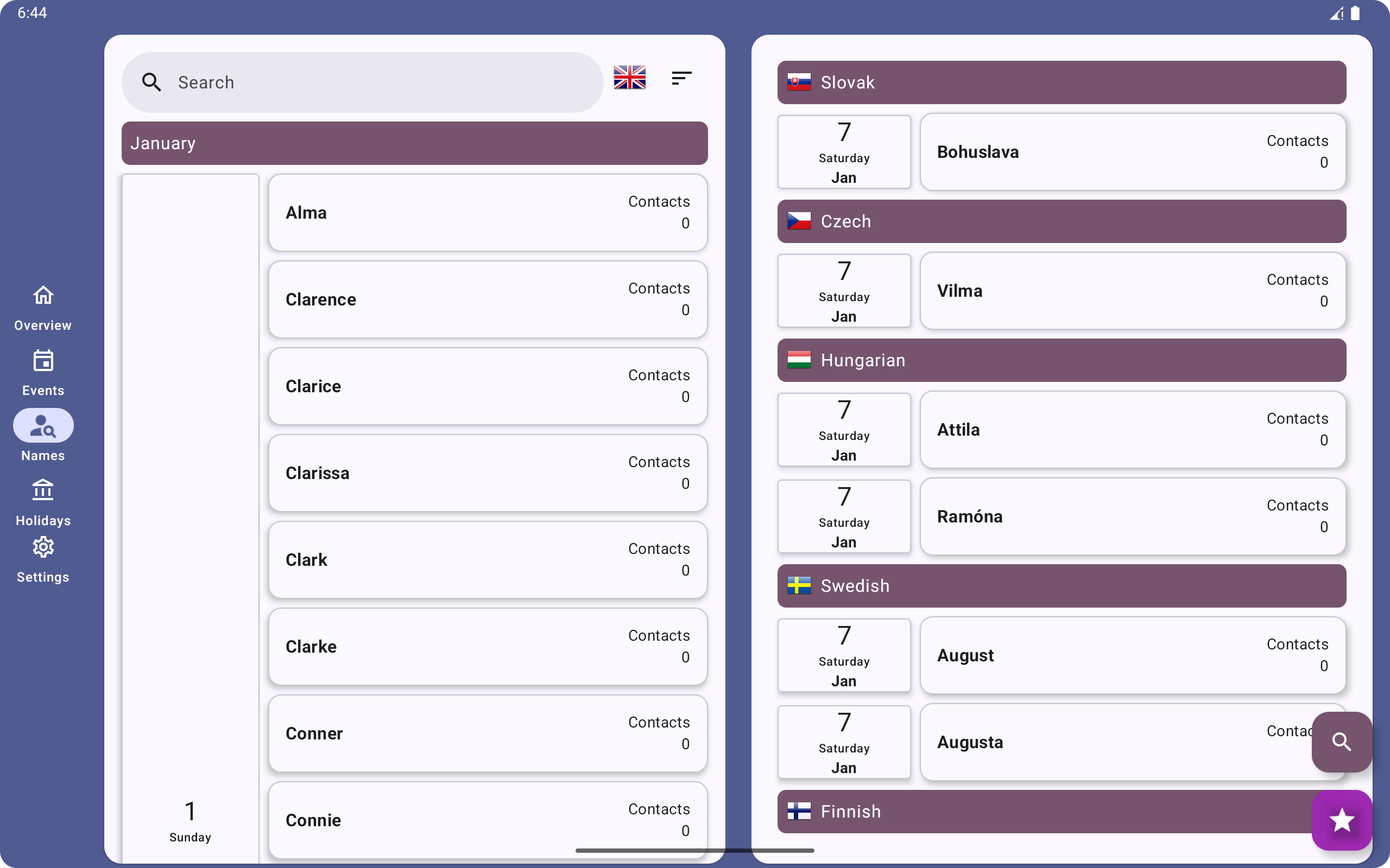 Calendar: Names and Birthdays Screenshot 10