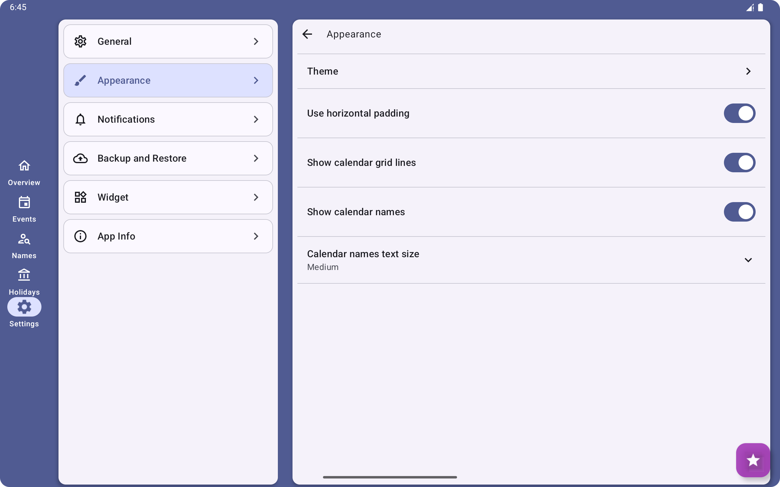 Calendar: Names and Birthdays Screenshot 11