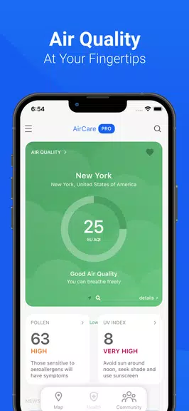 Air Quality & Pollen - AirCare Screenshot 1