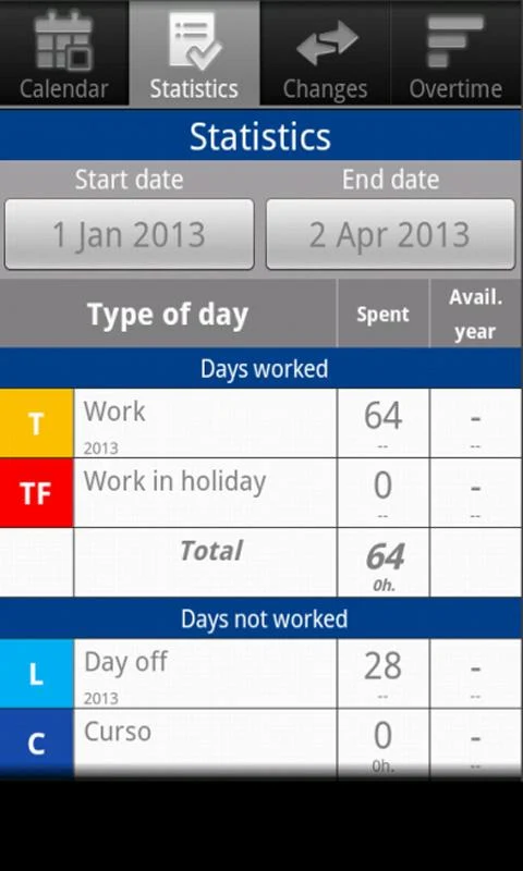 Shift Cal - CuadraTurnos Lite Screenshot 4