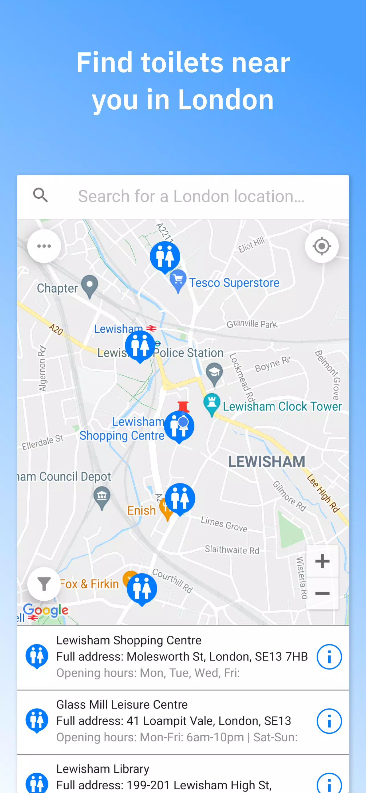 Toilets4London Screenshot 2