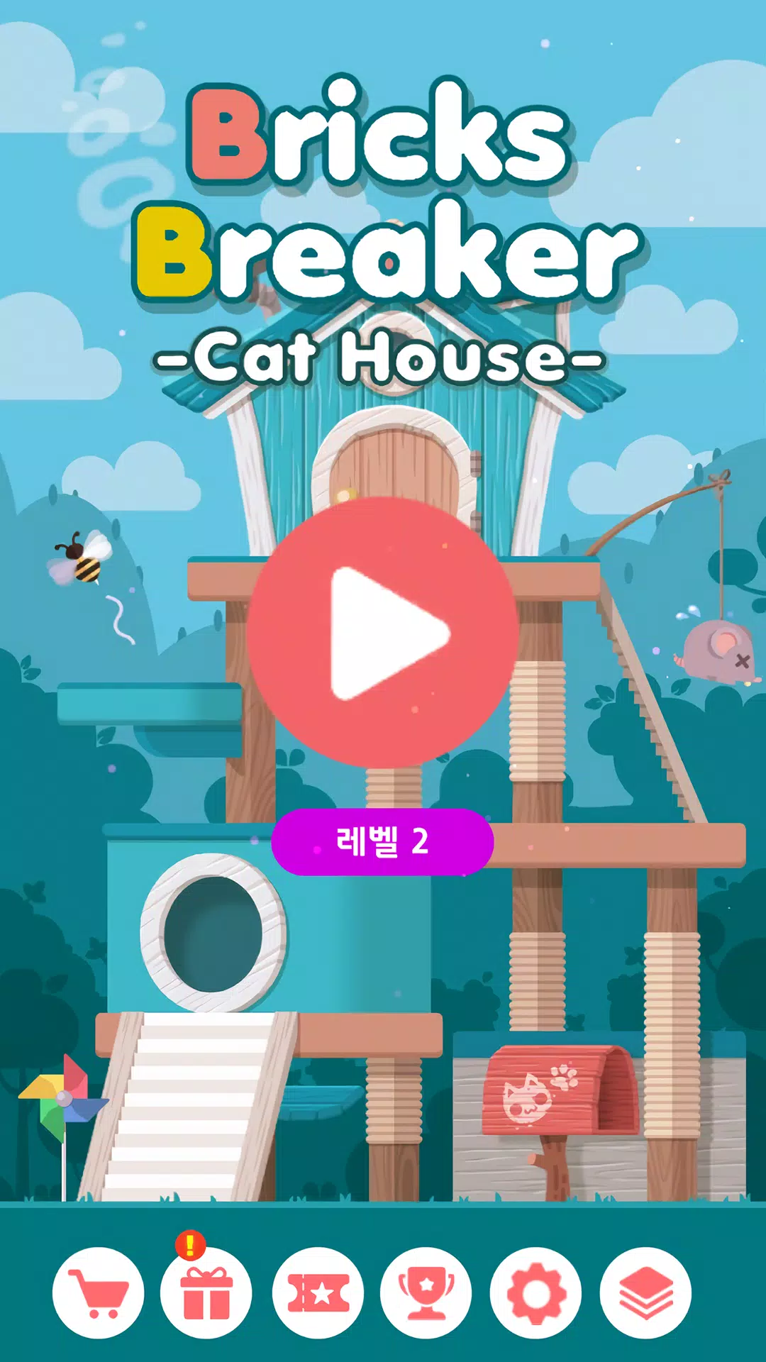 Bricks Breaker : Cat House Screenshot 1 