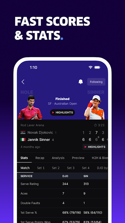 TNNS: Tennis Live Scores Screenshot 2