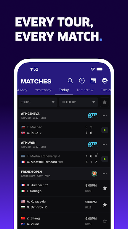 TNNS: Tennis Live Scores Screenshot 1