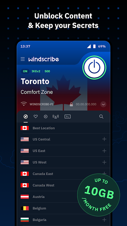 Windscribe VPN Screenshot 2