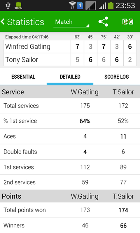 Tennis Math: score & stats Screenshot 4