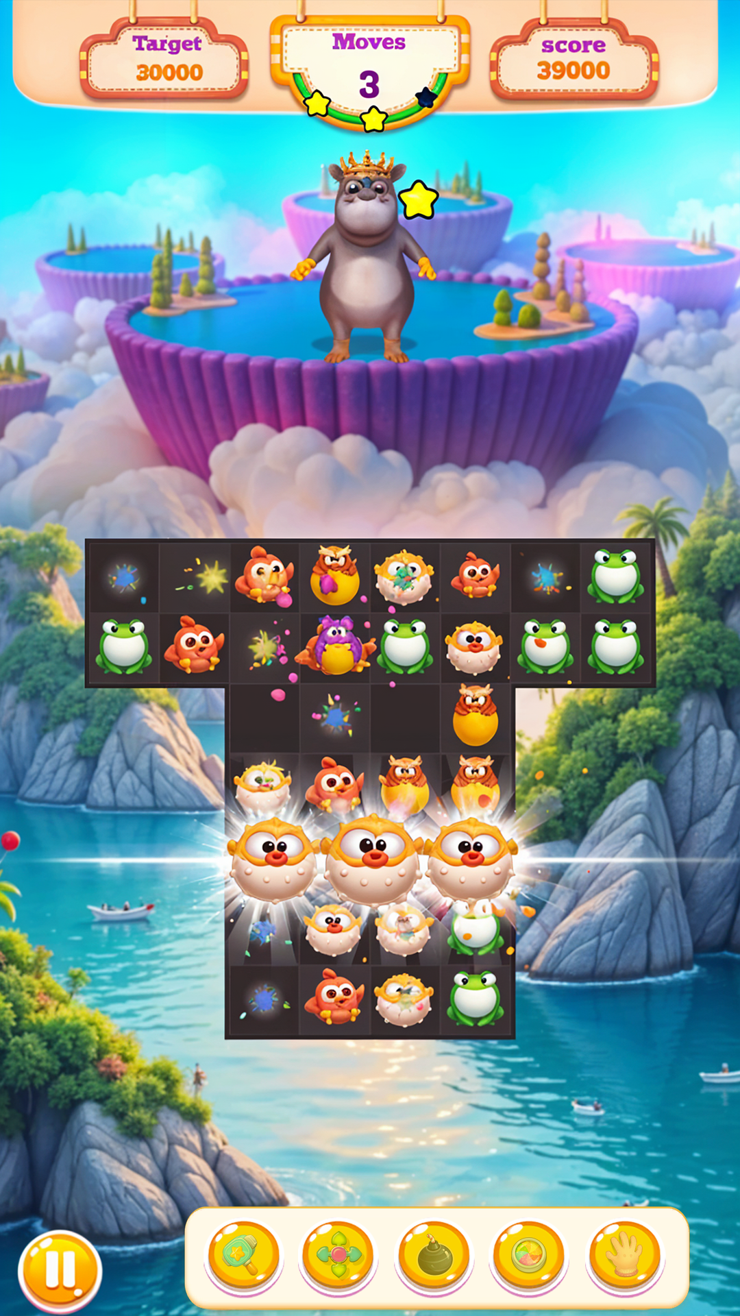 Hippo Friends Animal Match 3 Screenshot 2 