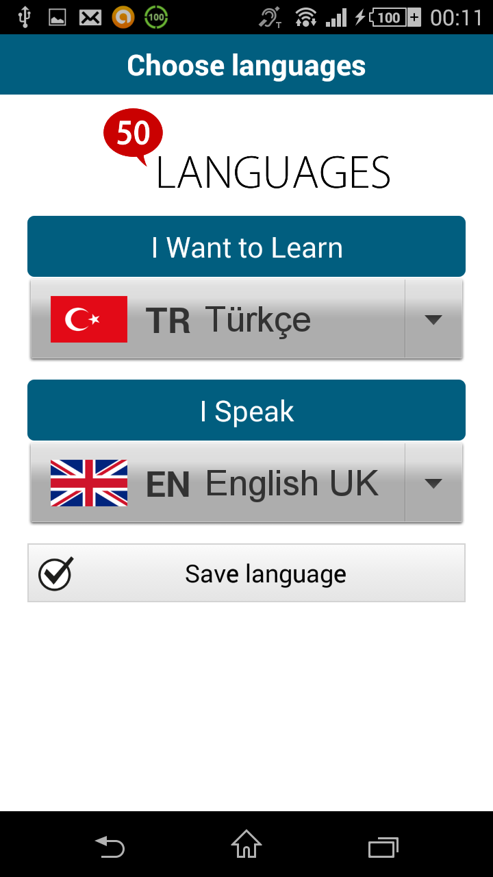 Learn Turkish - 50 languages Screenshot 1