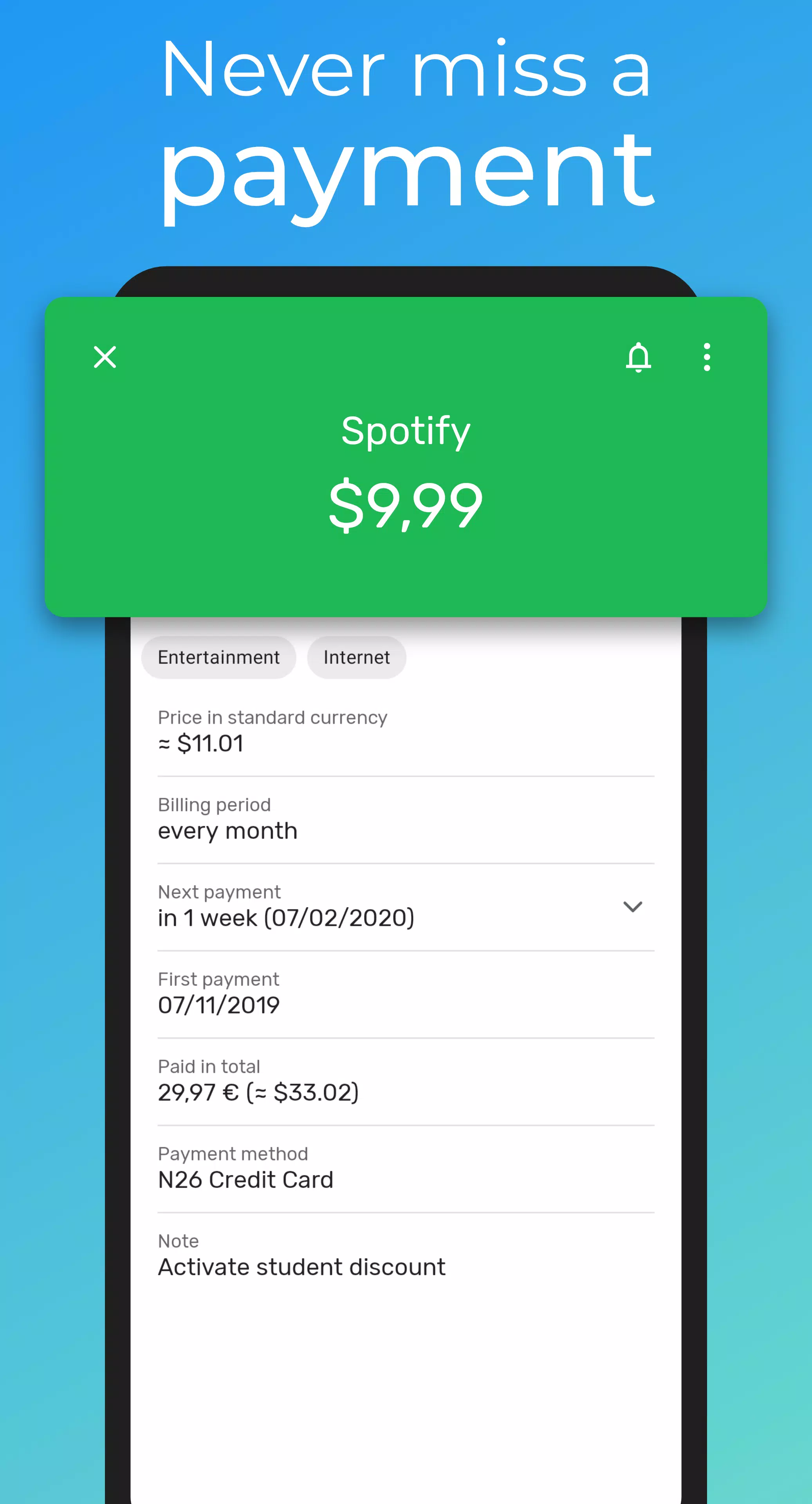 Subscriptions Screenshot 2 