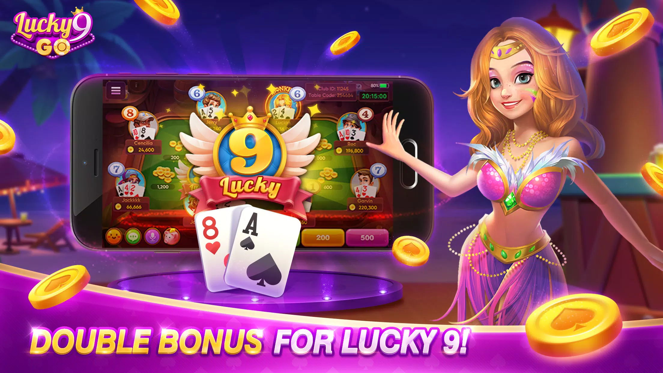 Lucky 9 Go Fun Card Game Screenshot 2 