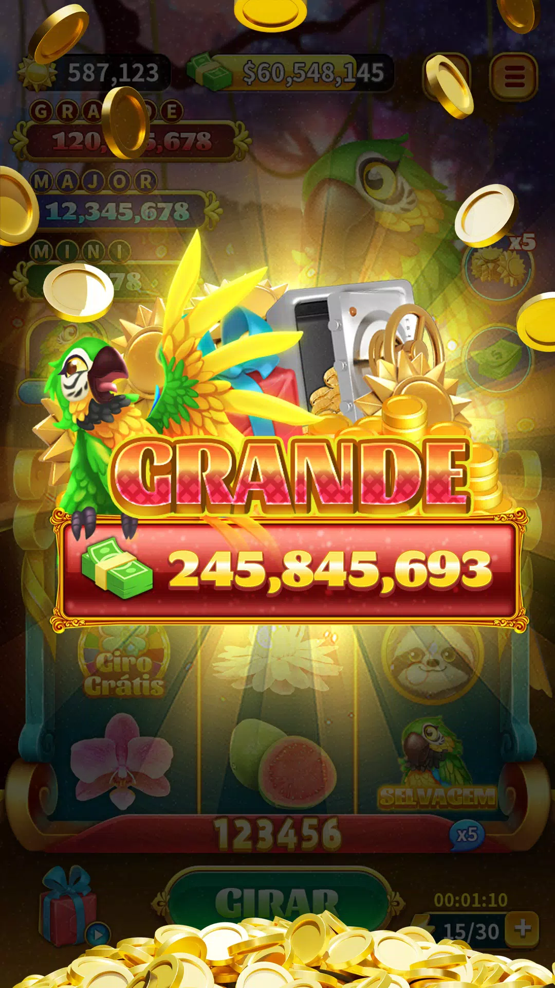 Arara da Fortuna Slots Grátis Screenshot 2 