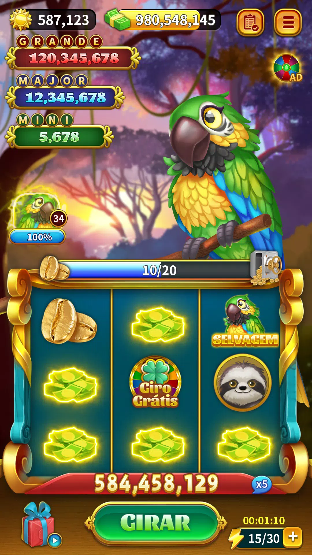 Arara da Fortuna Slots Grátis Screenshot 4 